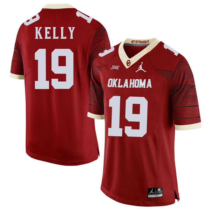 Oklahoma Sooners #19 Caleb Kelly Red 47 Game Winning Streak College Football Jersey Dzhi1